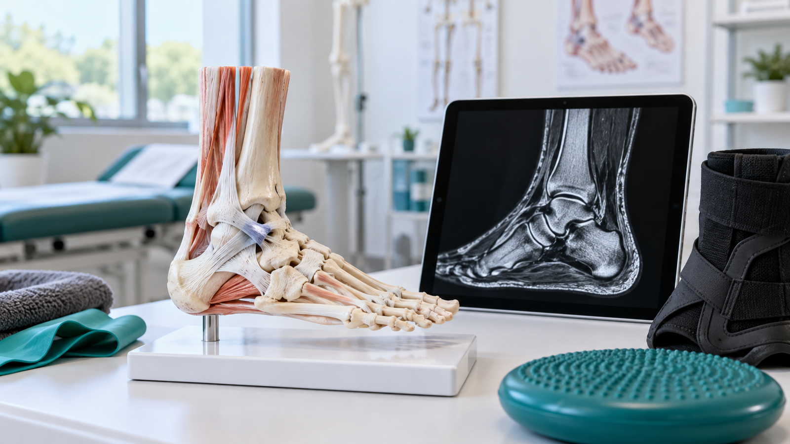 Ankle ligament model and MRI used in chronic ankle instability assessment