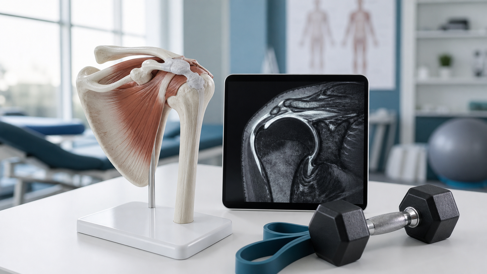 Shoulder pain weightlifting assessment with MRI