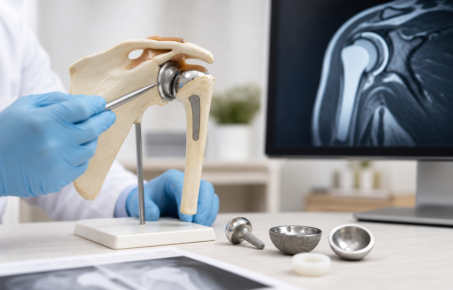 Shoulder replacement implant and procedure planning