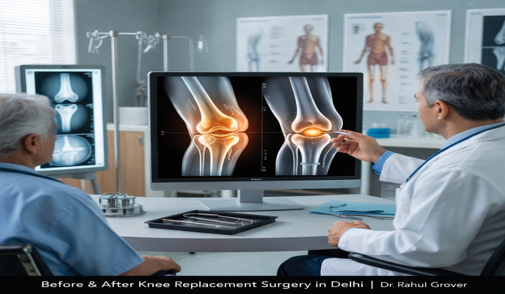 Before and After knee replacement surgery Image
